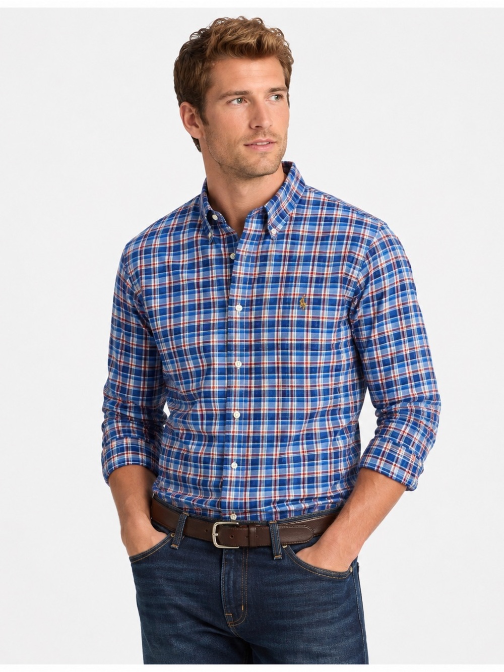 New Ralph Lauren Classic Fit Madras Plaid Button Down Long Sleeve Shirt Men XXL